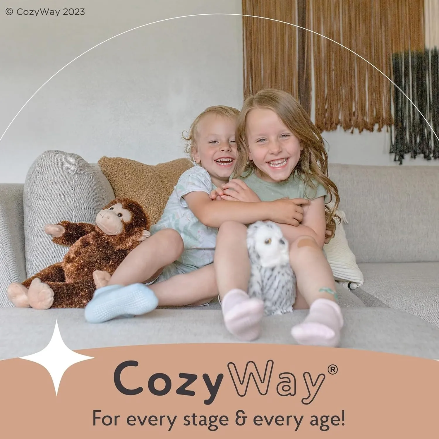 CozyWay Baby & Toddler Socks with Grippers Non Slip Ankle Grip Socks For Boys and Girls - Comfy Soft Cotton - 6 Pack