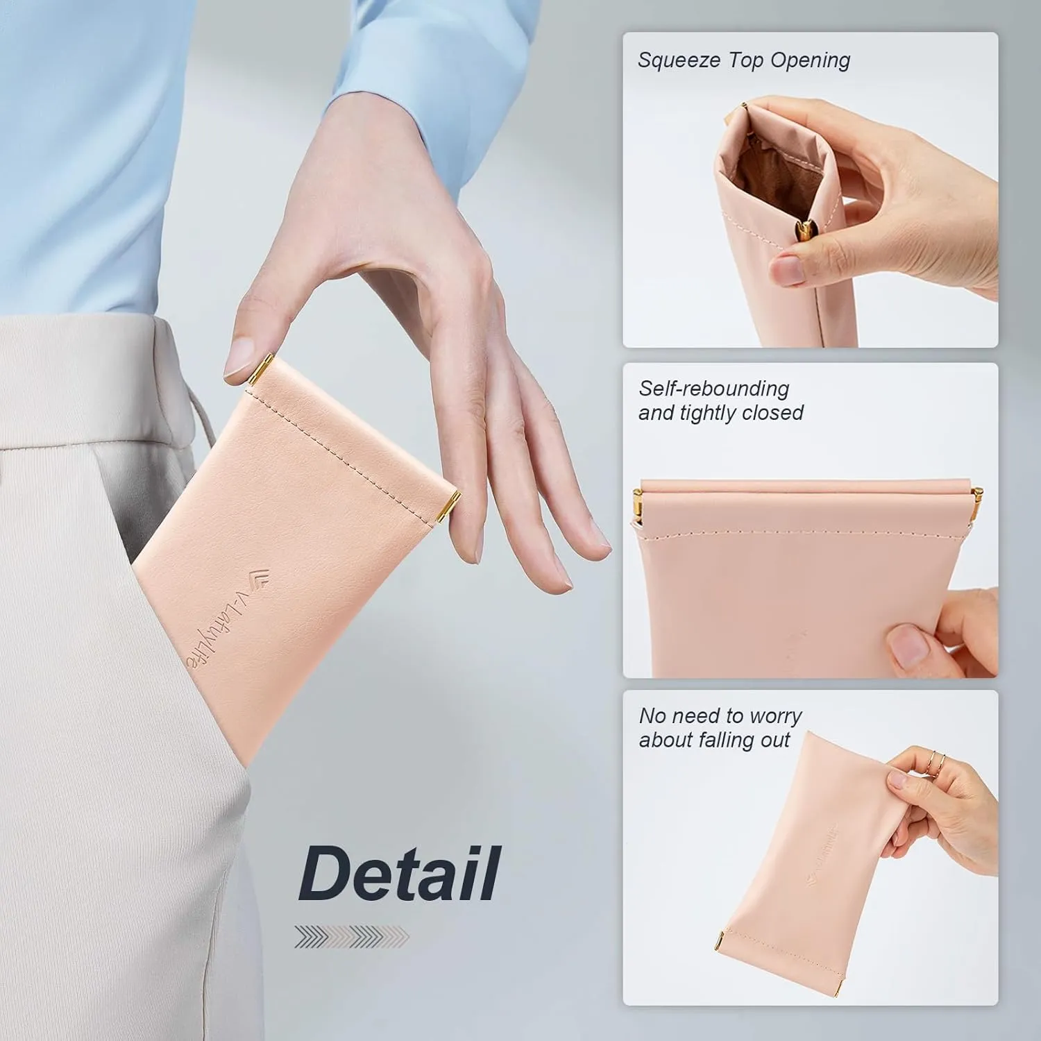 Glasses Case Soft 2 Pack - Portable Leather Squeeze Top Eyeglass Case,Soft Sunglasses Case.