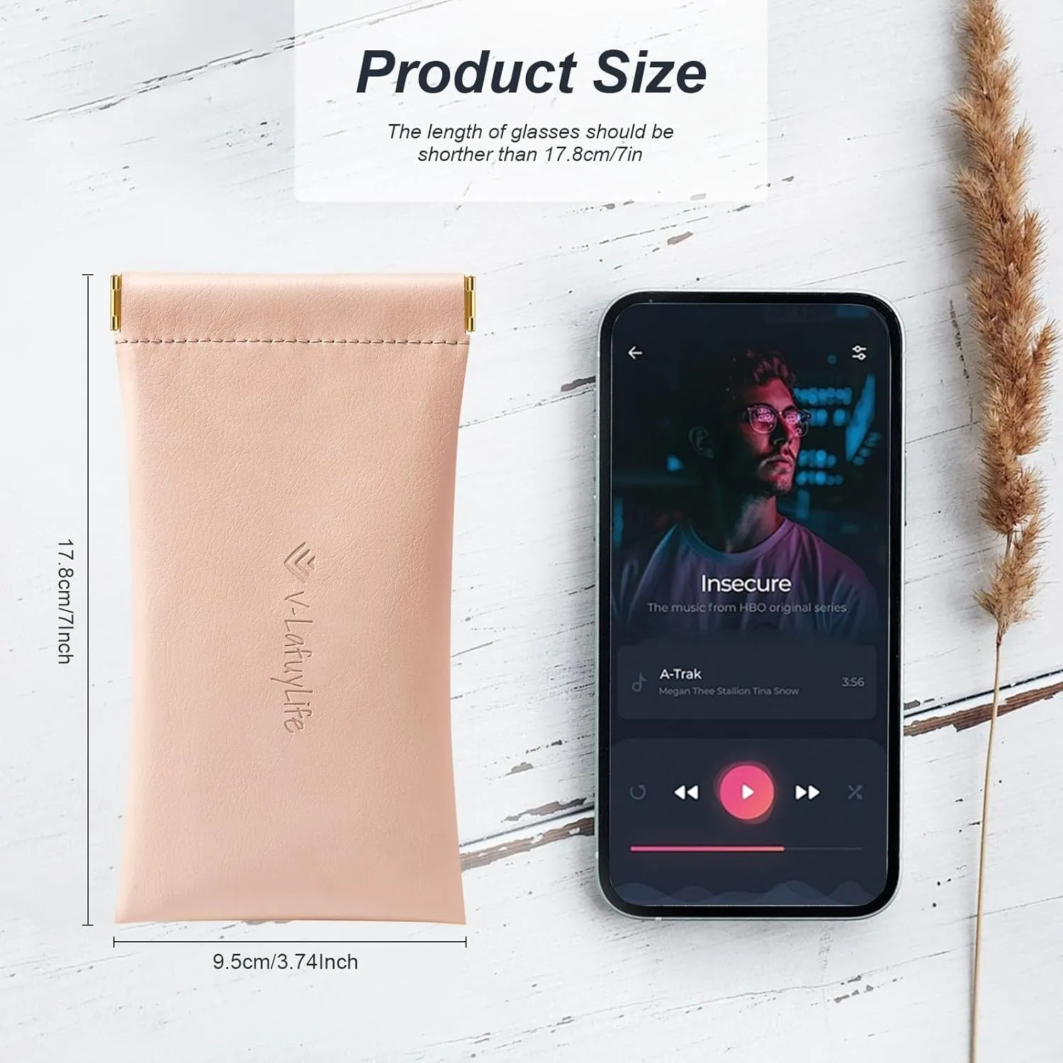 Glasses Case Soft 2 Pack - Portable Leather Squeeze Top Eyeglass Case,Soft Sunglasses Case.