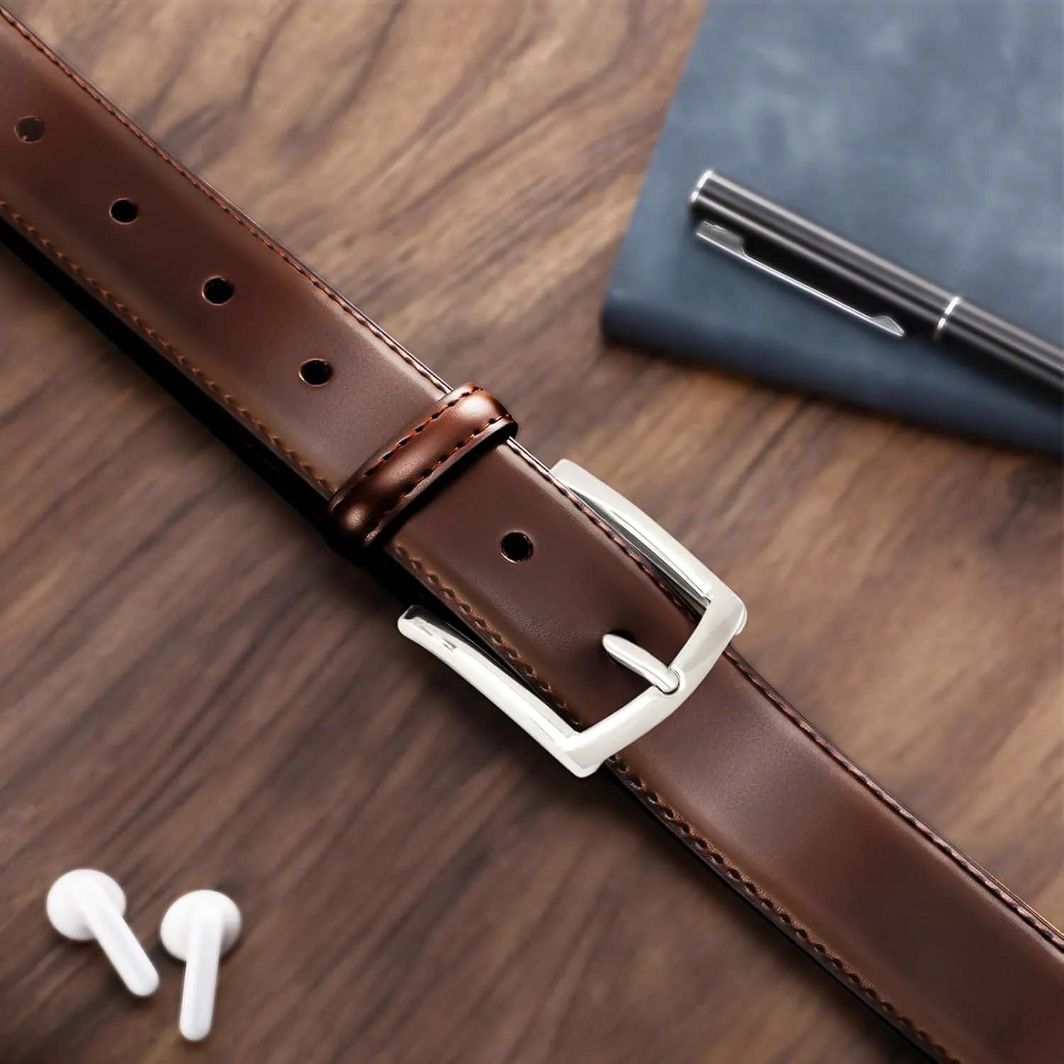 Men's Belt Genuine Leather Belt for Men Dress Casual Golf Jeans Pants 1 3/8"