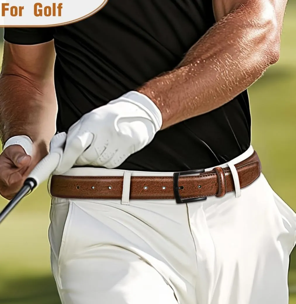 Men's Belt Genuine Leather Belt for Men Dress Casual Golf Jeans Pants 1 3/8"
