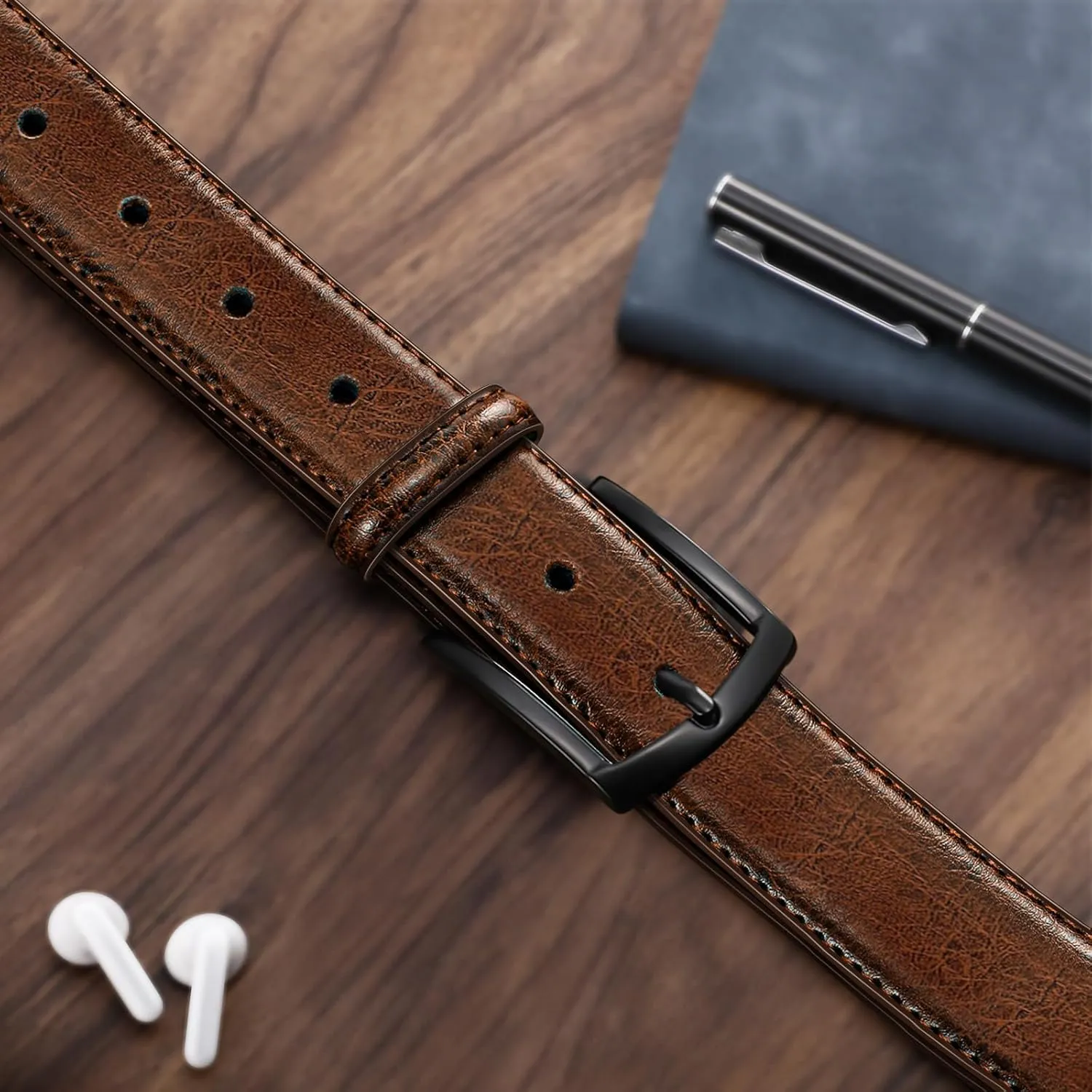 Men's Belt Genuine Leather Belt for Men Dress Casual Golf Jeans Pants 1 3/8"
