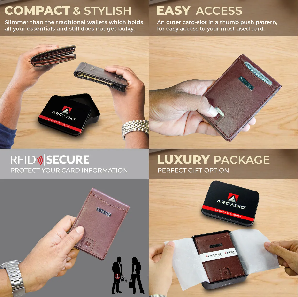 SLIM TRIM Sleek Soft Leather Money Clip ARWMC1014BL