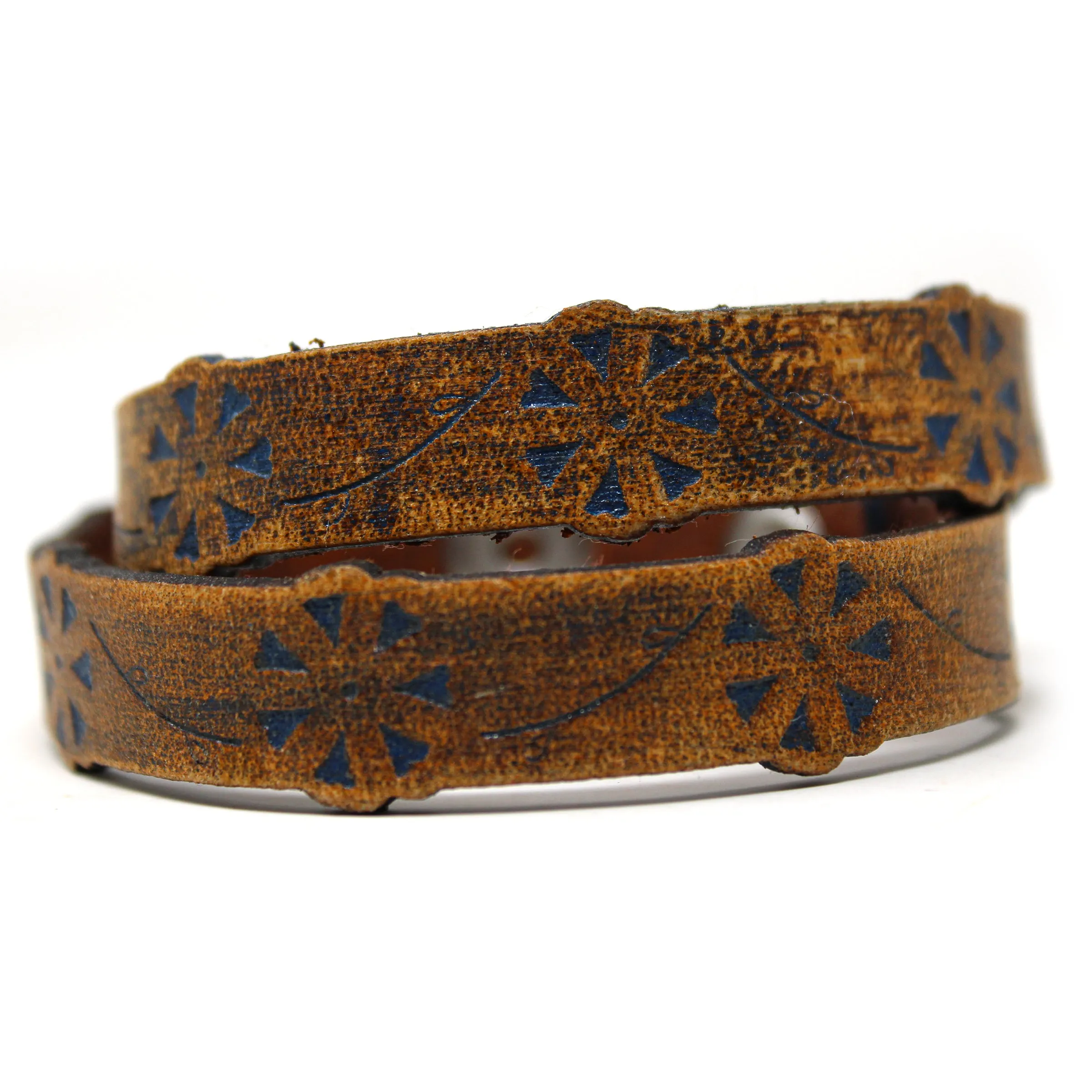 Women's Leather Wrap - Flower Chain