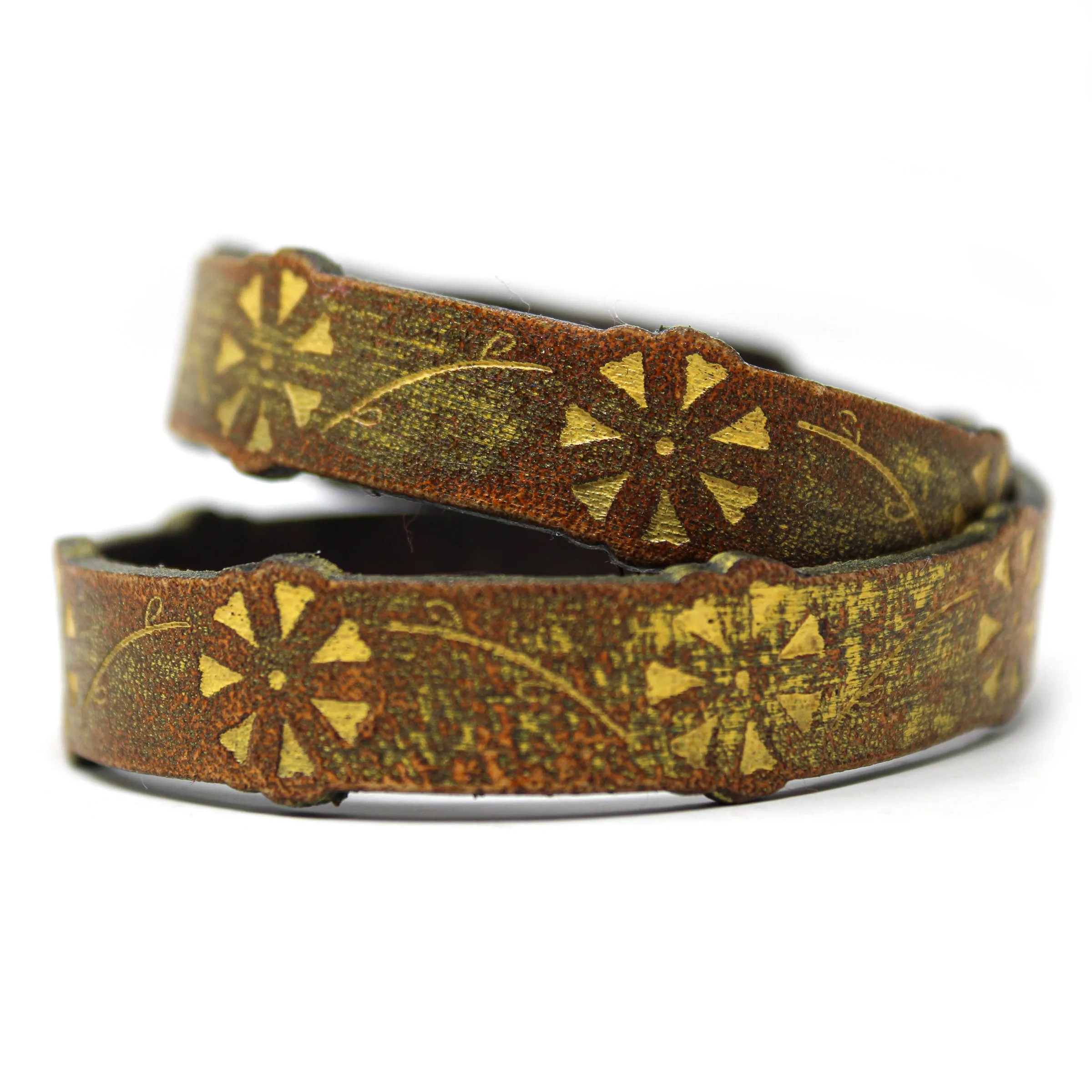 Women's Leather Wrap - Flower Chain
